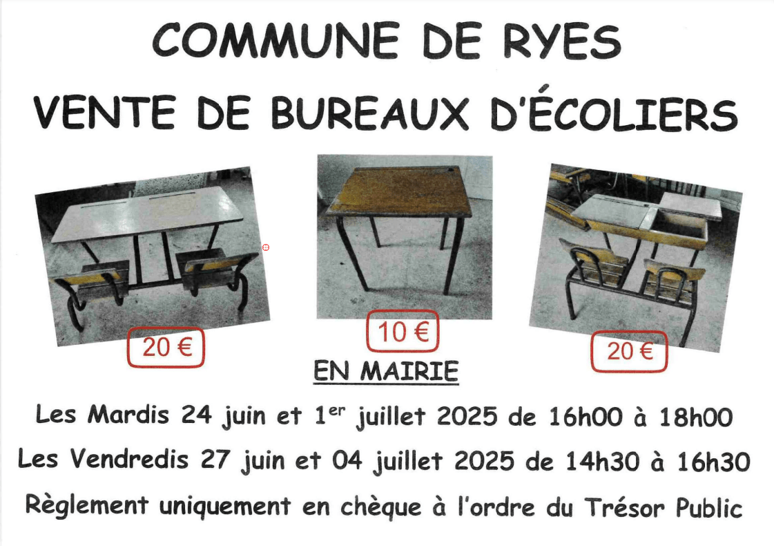 Lire la suite à propos de l’article VENTE BUREAUX D&rsquo;ECOLIERS