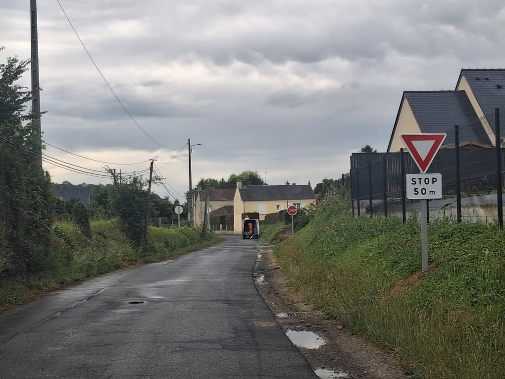 Route de la Tringale à Ryes, mise en place du test de sécurité routière