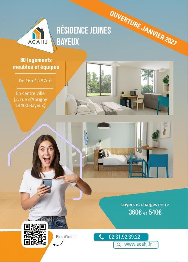 Aperçu du dépliant de présentation de la Résidence Jeunes de Bayeux